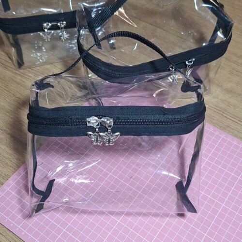 Neceser Valijita PVC Cristal Transparente - Negro